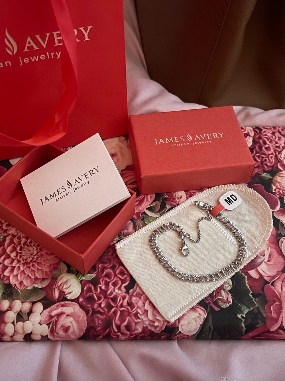 James Avery Silver Curb Link Bracelet with Lobster Clasp